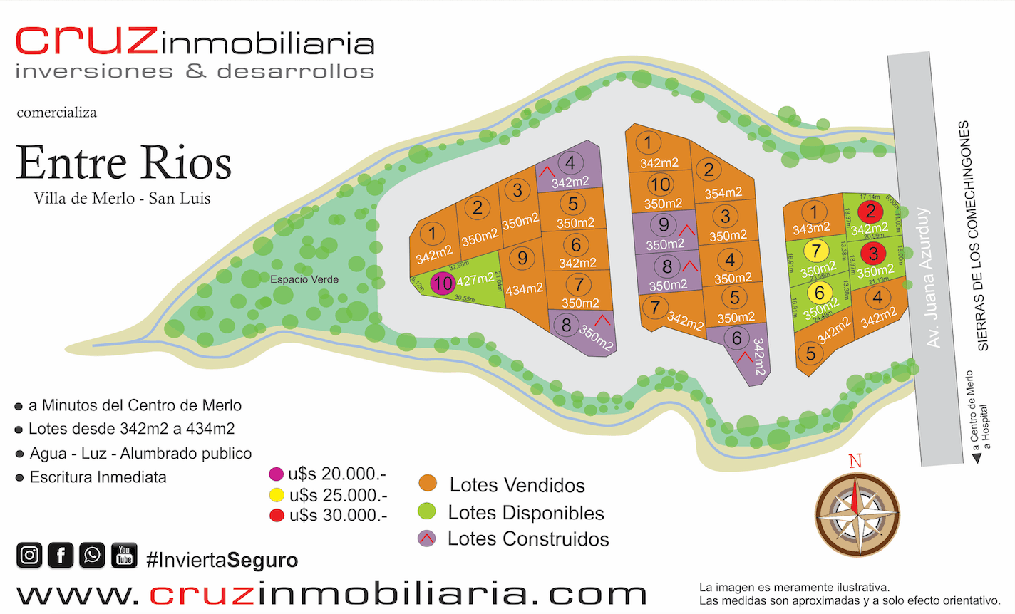 Lotes de 350m2 en Merlo