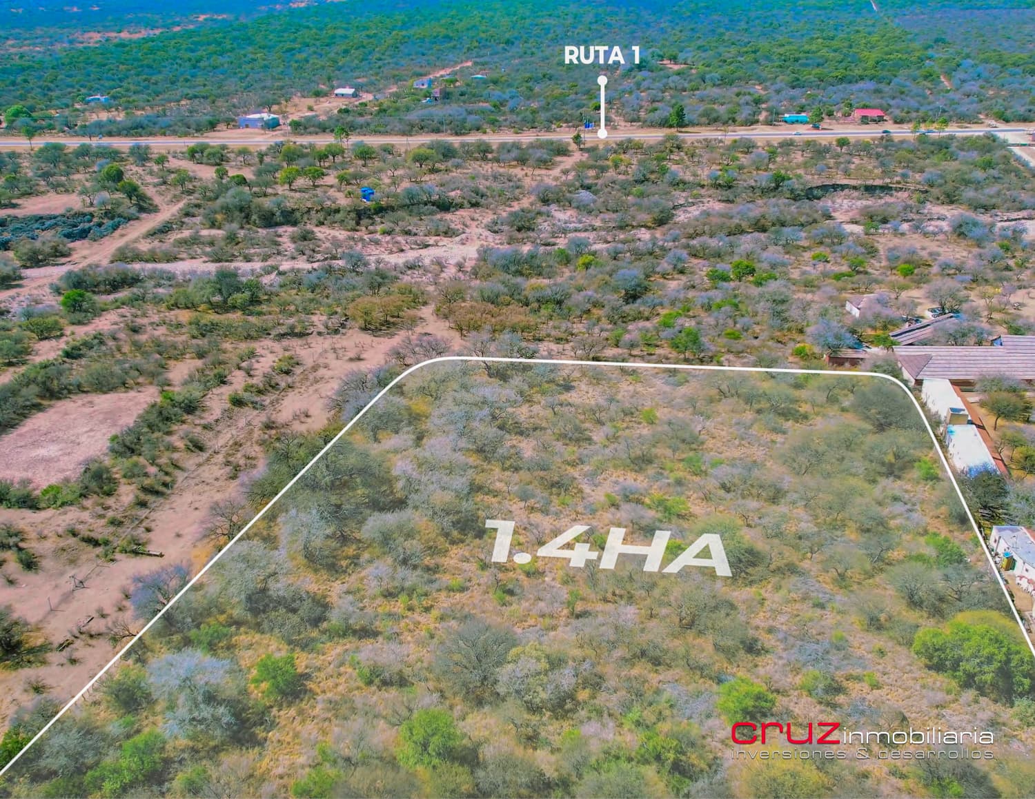 Lote de 1.4 hectáreas en El Justino – Cortaderas